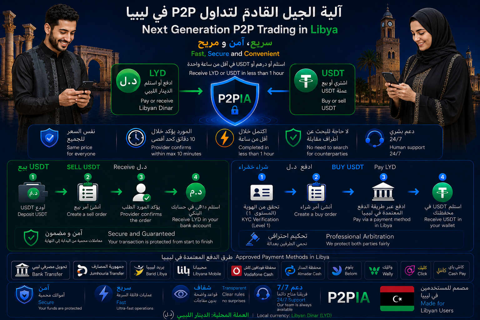 آلية إجراء المعاملات من نظير إلى نظير في ليبيا